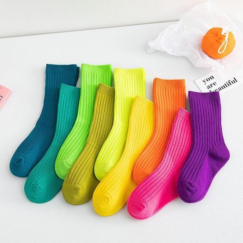 Chaussettes Tube Pour Enfants De 1 À 12 Ans, 3 Paires, Couleur Pure, Chaussettes Pour Bébés Garçons Et Filles, Offre Spéciale, 2022