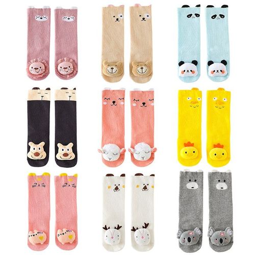 Chaussettes Antidérapantes Pour Bébé De 0 À 3 Ans, En Coton, Pour Nouveau-Né, Pour Garçon Et Fille, Chaussettes Hautes, Douces, Couleur Bonbon