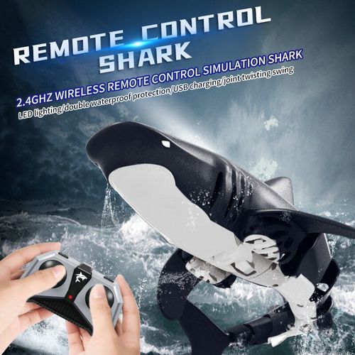 Jouets De Simulation De Requin Rc 2.4g 4ch Led, Télécommande Électrique Étanche, Bateau De Requin, Piscine, Salle De Bain, Jouets Pour Enfants, Cadeau