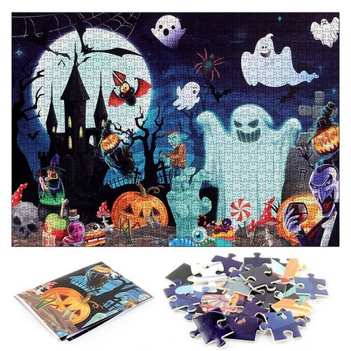 Puzzle Thème Halloween Pour Enfants Et Adultes, 1000 Pièces, Jouet Éducatif Pour Décoration De La Maison, Motif Cadeau De Vacances