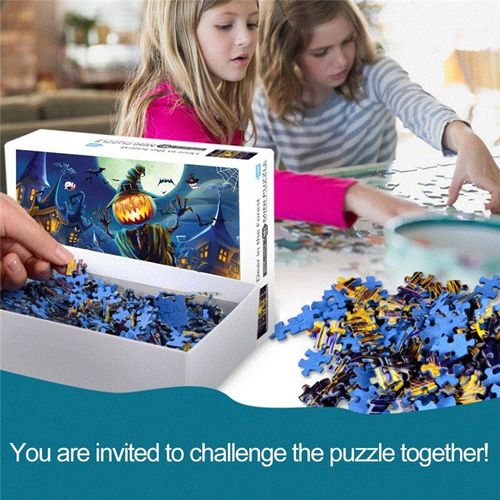 Puzzle D'halloween Pour Enfants, 1000 Pièces, Cadeau De Noël, Jouet D'halloween, Lanterne Citrouille, Jeu Interactif Parent-Enfant
