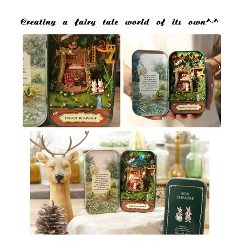 Mini Boîte De Poupées En Étain 3d, Bricolage, Artisanat, Kits Miniatures, Décoration De La Maison, Villa Assemblée En Bois, Jouet Cadeau Pour Enfants, 2020