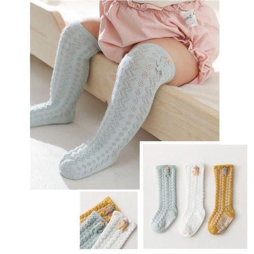 Chaussettes En Maille Fine Pour Bébé De 0 À 5 Ans, 3 Paires, En Coton Peigné, Respirantes, Pour Garçon Et Fille, Collection Printemps Et Été
