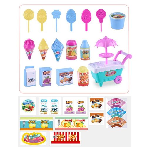 Chariot À Bonbons Et Glaces Pour Enfants, Simulation Mignonne, Maison De Jeu En Plastique, Ensemble De Jouets, Deux Couleurs Aléatoires