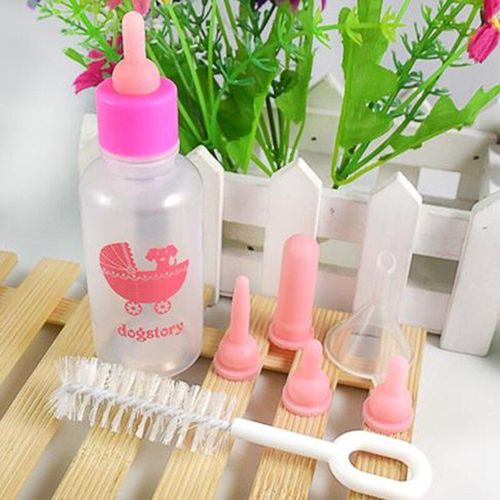 Kit De Biberons En Silicone Avec Embouts De Rechange, 7 Pièces, Pour L'alimentation Des Animaux Domestiques, Des Chatons Et Des Chiots