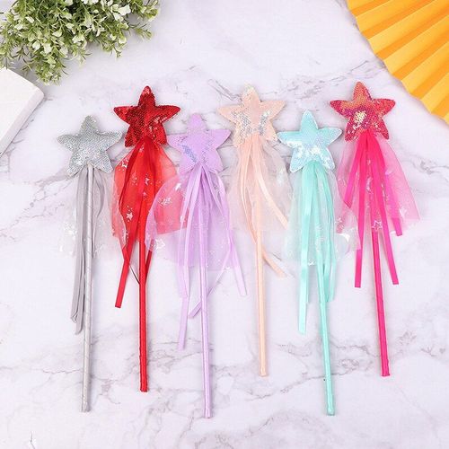 Baguette Féerique Onirique Avec 5 Étoiles Pointues Pour Enfants, Accessoire De Cosplay De Princesse Pour Halloween, Cadeau D'anniversaire Pour Filles, 7 Styles, Offre Spéciale