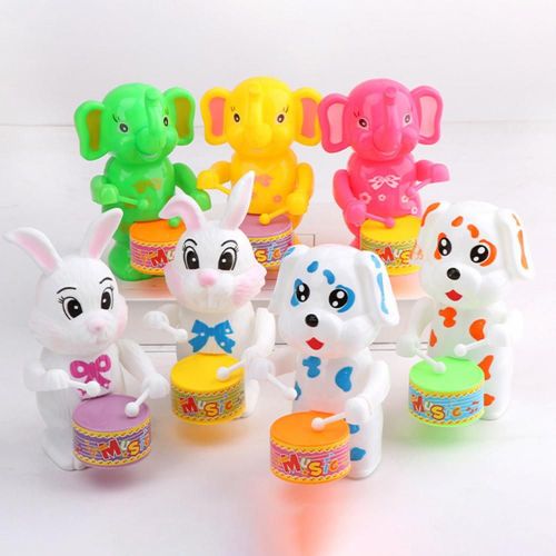 Jouet Drôle À Remonter, Mignon Dessin Animé Lapin Chien Éléphant Jouet De Tambour Pour Enfants Jouet D'horlogerie Animal Jouets Éducatifs Cadeau Pour Enfants