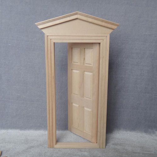 Porte En Bois Vierge À 6 Panneaux, Modèle De Porte, Jouet Pour Enfants, Bricolage Miniature, Décor De Maison De Poupée 1/12, Jouets Éducatifs Durables Pour Enfants, Cadeau