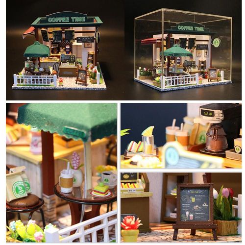 Maison De Poupée En Forme De Café Miniature Led Pour Enfants, Bricolage, Décor De Table, Jouets Éducatifs Pour Enfants, Cadeau