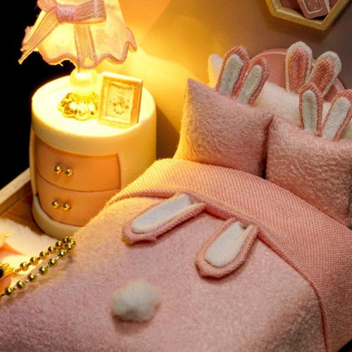 Maison De Poupée Miniature À Led 3d, Modèle De Jouet Pour Enfants Avec Couvercle, Jouets Éducatifs Pour Enfants, Cadeau