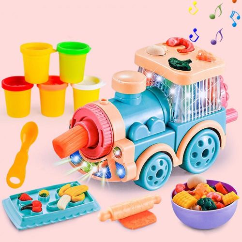 Ensemble De Jouets De Maison Pour Enfants, Jeu De Simulation, Effets De Lumière Colorés, En Plastique, Musique, Train, Fabricant De Nouilles, Bricolage, 1 Ensemble