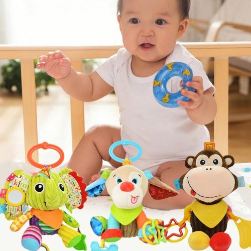 Jouets En Peluche En Forme D'animal, Hochets Pour Nouveau-Né, Poupées D'entraînement, Carillons Éoliens Éducatifs, Dessin Animé, Jouet Pour Bébé
