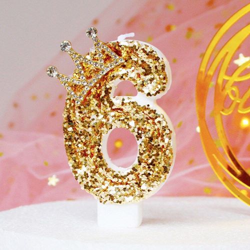 Toppers De Gâteaux Numériques À Paillettes, 1 Pièce, Décoration De Réception-Cadeau Pour Bébé, Anniversaire, Mariage, Or Argent, Décor De Dessert, Bougies D'anniversaire