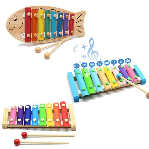 Jouet Éducatif En Bois Pour Bébés, Xylophone En Forme De Poisson, Montessori, Piano À Huit Notes, Instrument De Musique, Pour Enfants