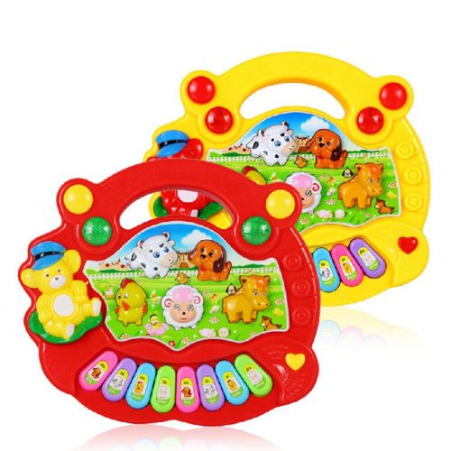 Jouet Éducatif Montessori Pour Enfant, Piano Avec Lumières Et Son D'animaux De Ferme, Jouet D'orgue Électronique Pour Bébé, Cadeaux Pour Nourrissons
