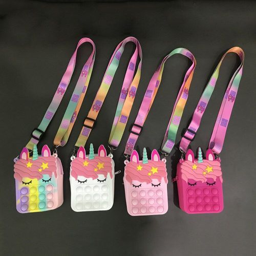Sac À Bandoulière Licorne Arc-En-Ciel Pour Enfants, Jouets Sensoriels, Anti-Stress, Pour Autisme, Besoins Spéciaux