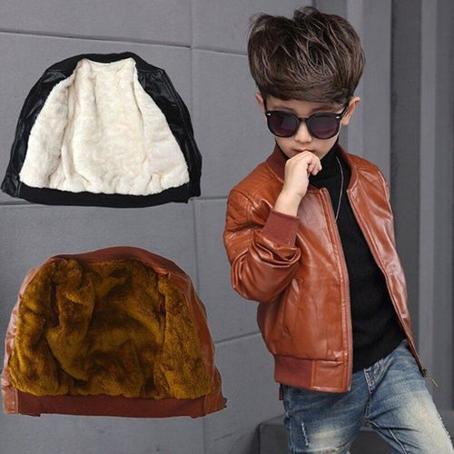 Manteau En Cuir Pu Pour Enfants, Vêtements De Printemps Et D'automne Pour Garçons Coréens