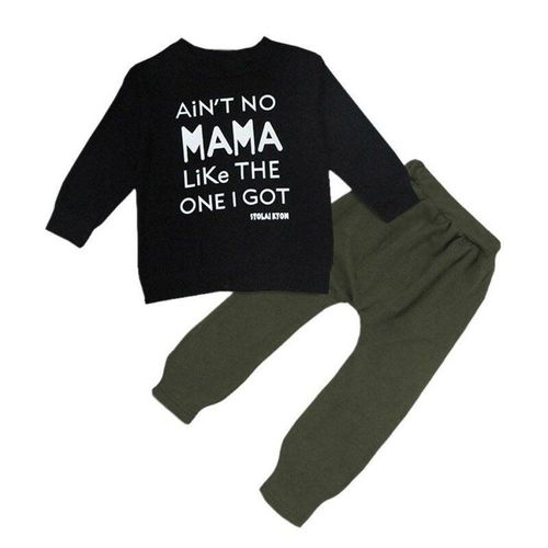 Ensemble De Vêtements En Coton Pour Nouveau-Né Garçon, Haut À Manches Longues Et Pantalon Décontracté, Avec Lettres Imprimées