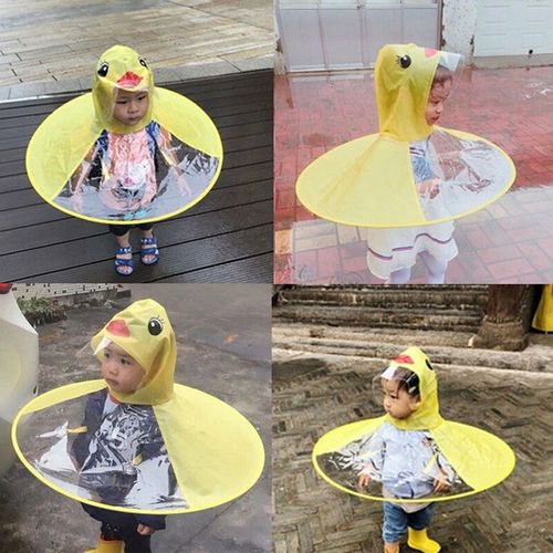 Manteau De Pluie Pliable Pour Bébé, Mignon Et Créatif, Dessin Animé, Canard, Ovni, Couverture, Poncho D'extérieur
