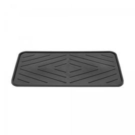 Paillasson Tray Noir 35x63 Fait En Europe En Polypropylène Doux Et Soyeux
