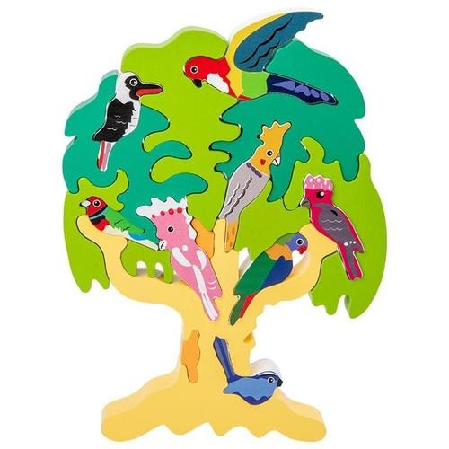 Puzzle 3d En Bois Pour Enfants, Blocs À Empiler, Arbre À Oiseaux, Scies Sauteuses, Hibou, Perroquet, Cognition, Jouets Éducatifs