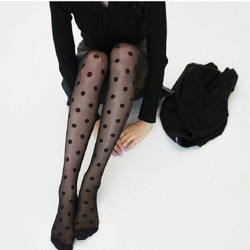 Collants Classiques Petits Bas En Soie À Pois Pour Femmes, Fins, Vintage, Faux Tatouage, Bonneterie