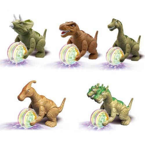 Jouet De Course De Dinosaures, Lumière Rotative Électrique, Musique De Dinosaure, Glissière Électrique, Piste De Train, Jouet Éducatif Interactif Pour Enfants