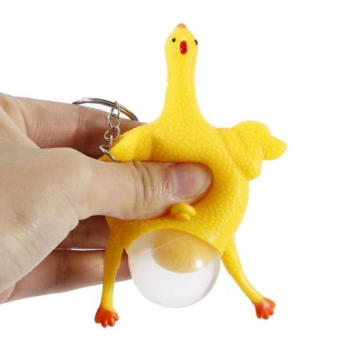 Porte-Clés De Poulet En Caoutchouc, Jouets Amusants, Couche De Compression, Décompression, Jouet Drôle Qui Peut Pondre Des ¿Ufs, Animaux Unisexes Amusants