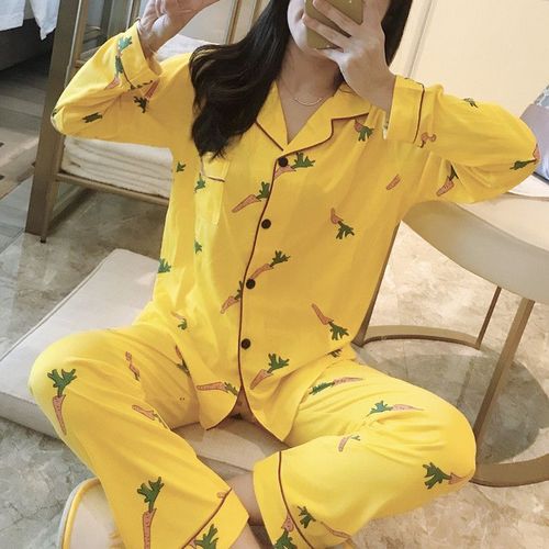 Pyjama Deux Pièces Pour Femmes, Imprimé, Mode, Luxe, Chemise, Pantalon Long, Vêtements De Nuit, Nouvelle Collection Automne Hiver 2020