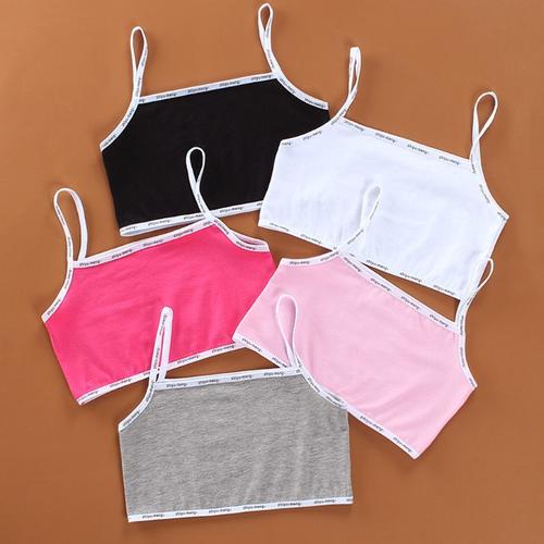 Soutien-Gorge En Coton Pour Filles De 8 À 16 Ans, Sous-Vêtements Pour Adolescentes, Gilet D'été Pour Enfants, 5 Pièces/Lot