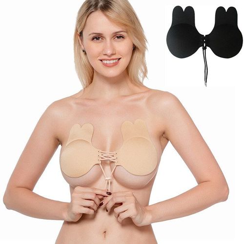 Soutien-Gorge Auto-Adhésif Invisible En Silicone, Autocollant, Cache-Mamelon Réutilisable, Lingerie Push Up, Lapin, Sans Bretelles