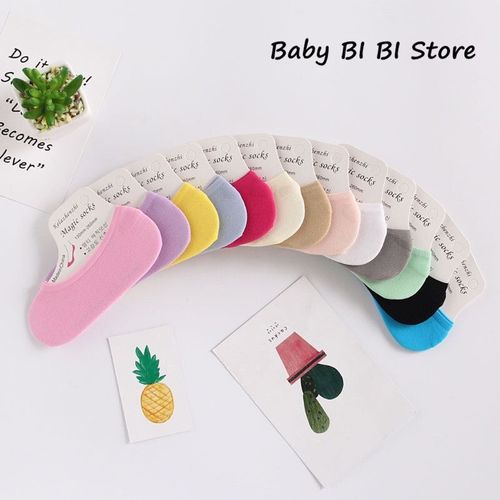 Chaussettes D'été Invisibles Pour Enfants, 10 Paires, En Velours Super Élastique, Courtes, Bateau, Couleur Bonbon, Pour Filles