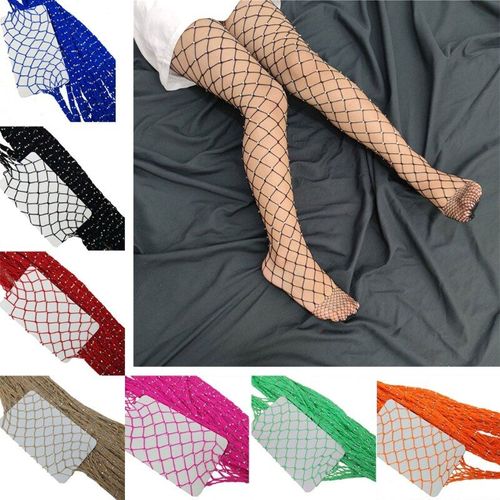 Collants Résille En Maille Pour Enfants, Collants Scintillants En Strass, Flash Ajouré, Leggings En Filet À Paillettes, 1 Pièce