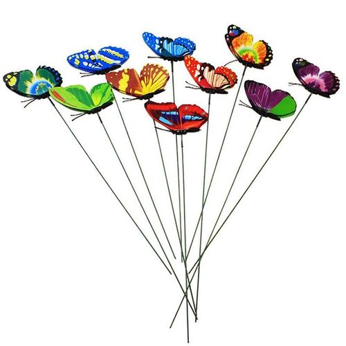 Bâton Papillon Coloré Kawaii, Jouet Diy, Décoration De Jardin Pour La Maison L4i0