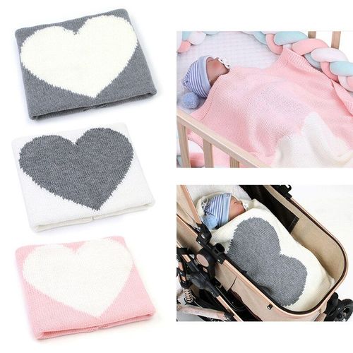 Couverture Tricotée Pour Poussette De Bébé, 95x75cm, 1 Pièce, Pour Emmailloter Nouveau-Né Et Enfant En Bas Âge, Literie Chaude Pour Nourrissons