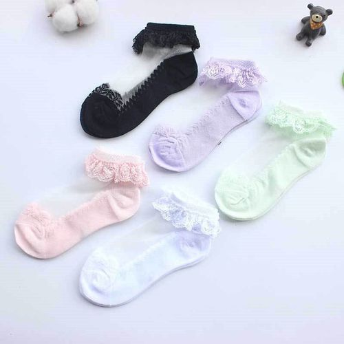 Chaussettes Pour Enfants De 1 À 12 Ans, Nouvelles Chaussettes D'été En Coton Pour Filles Mignonnes, Maille Fine, Respirantes, À Volants, En Dentelle, Courtes, Petite Princesse