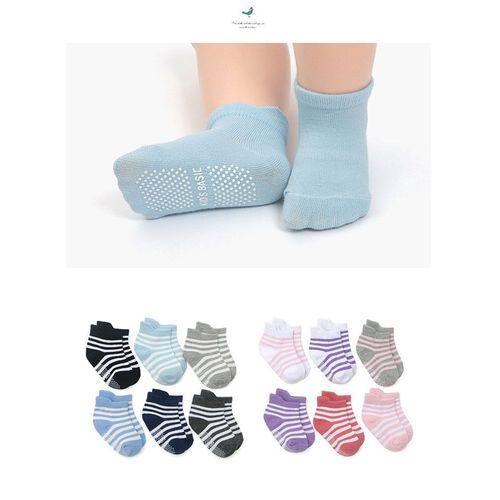 Chaussettes En Caoutchouc Antidérapantes Pour Bébés De 0 À 7 Ans, 6 Paires, Pour Garçons Et Filles, En Coton, Pour L'été, Colorées