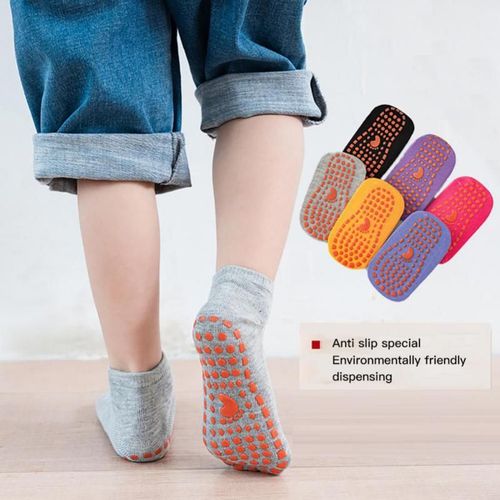 Chaussettes De Yoga Antidérapantes Pour Femmes, 1 Paire, Chaussettes De Cheville Antidérapantes Avec Poignées Pour Bébés, Enfants, Garçons Et Filles, Chaussettes De Ballet Pilates