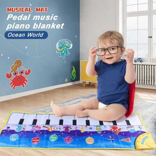 Tapis Musical De Grande Taille Pour Bébé, 10 Touches, Couverture De Piano, Dessin Animé, Monde Des Animaux De L'océan, Jouet Éducatif, Pour Garçon Et Fille