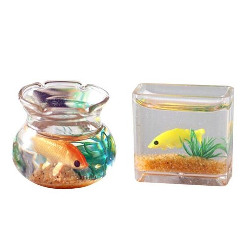 Mini Aquarium En Acrylique 1:12, Modèle D'aquarium De Poisson, Jouet De Maison De Jeu Pour Bricolage, Accessoires De Jeu De Rôle Pour Filles