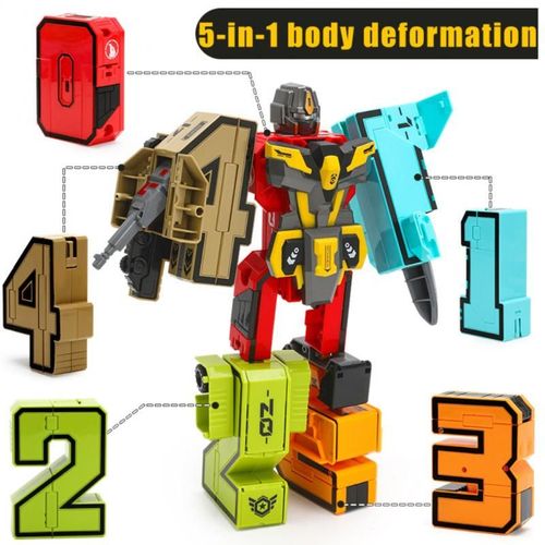 Blocs De Construction Montessori Pour Bébé, Déformation Numérique, Jouet Éducatif Pour Enfant, Variété D'assemblage D'armure De Guerre, Robot, Jouet De Noël