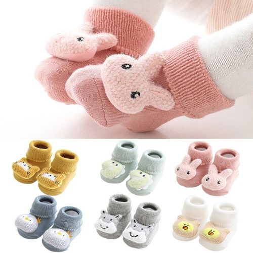 Chaussettes De Sol Antidérapantes Pour Bébés Et Enfants, En Tissu Éponge Épais, Avec Dessin Animé, Pour Nouveau-Nés