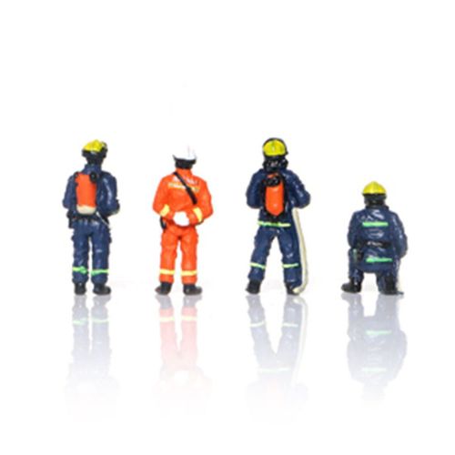 4 Pcs/Set Bricolage 1:64 Sable Table Personnages Jouets Pompier Figures Modèle