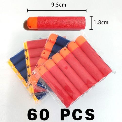 Balles Souples Pour Nerf Mega Paintball, 9.5x1.8cm, 60 Pièces, Tête Creuse, Mousse, Armes, Hongc Rouge