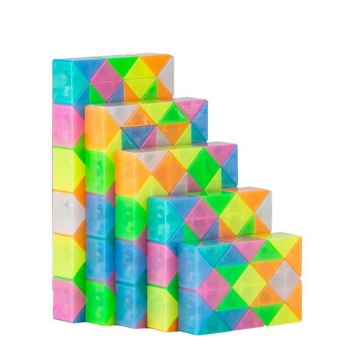 Cube Magique En 24 À 72 Segments Pour Enfant, Jouet Éducatif, Couleur, Gelée De Serpent