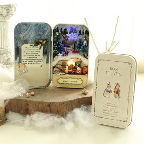 Maison De Poupée De Rêve De Neige 3d, Puzzle Miniature En Bois, Mini Meubles De Décoration, Jouet Pour Enfant, Boîte Cadeau D'anniversaire, Théâtre