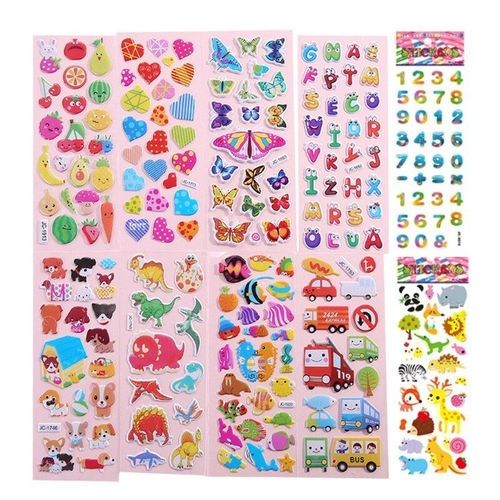 Autocollant 3d Imperméable, 10 Feuilles, Décoration De Maison, Bricolage, Personnalisé, Scrapbook, Auto-Adhésif, Répétition, Collage, Cadeau Pour Petite Fille