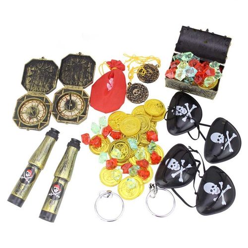 Boîte À Trésors De Poche Pour Enfants, 60 Pièces, Accessoires De Déguisement, Costume Cosplay, Pièces D'or, Mini Dessin Animé, Boîte À Trésors De Poche Pour Enfants
