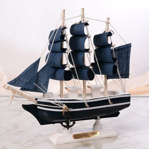 Bateau De Pirate En Bois Créatif, Ornement De Bureau De Style Méditerranéen, Sculpté À La Main, Décoration Nautique