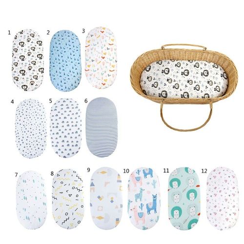 Couverture De Coussin De Soins Pour Berceau De Bébé, Panier, Drap-Housse Imprimé, Doux, Extensible, Pour Matelas, 1 Pièce